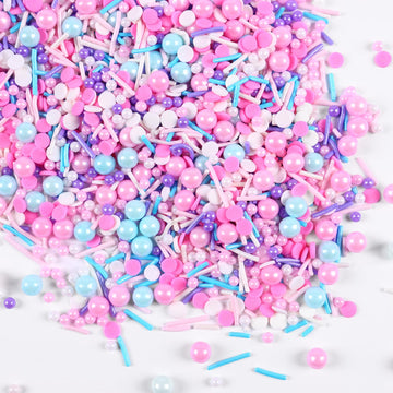 Edible Pink Sprinkle For Cake Decorating, Pink Blue Pearl Sprinkles, Jimmy Sprinkles, Perfect For Baking, Cake, Cupcakes, Macaro