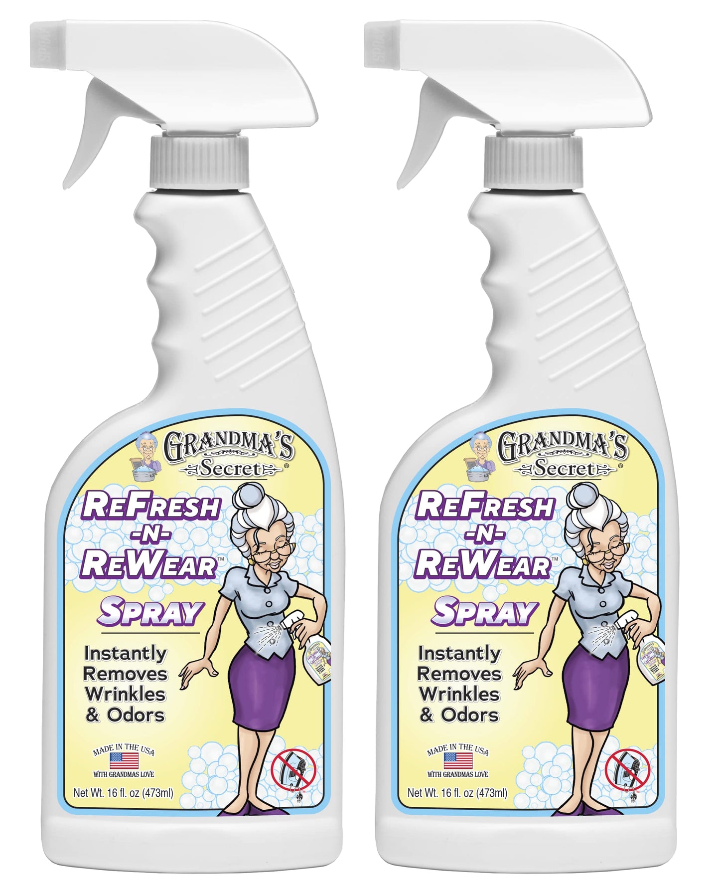 Grandma'S Secret Refresh N Rewear Spray - Instantly Removes Wrinkles & Odors - Wrinkle Release, Fabric Refresher Spray, Chlorine