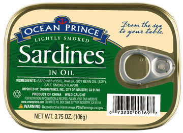 Ocean Prince Sardines in Oil, 3.75 Ounce Cans (Pack of 12)
