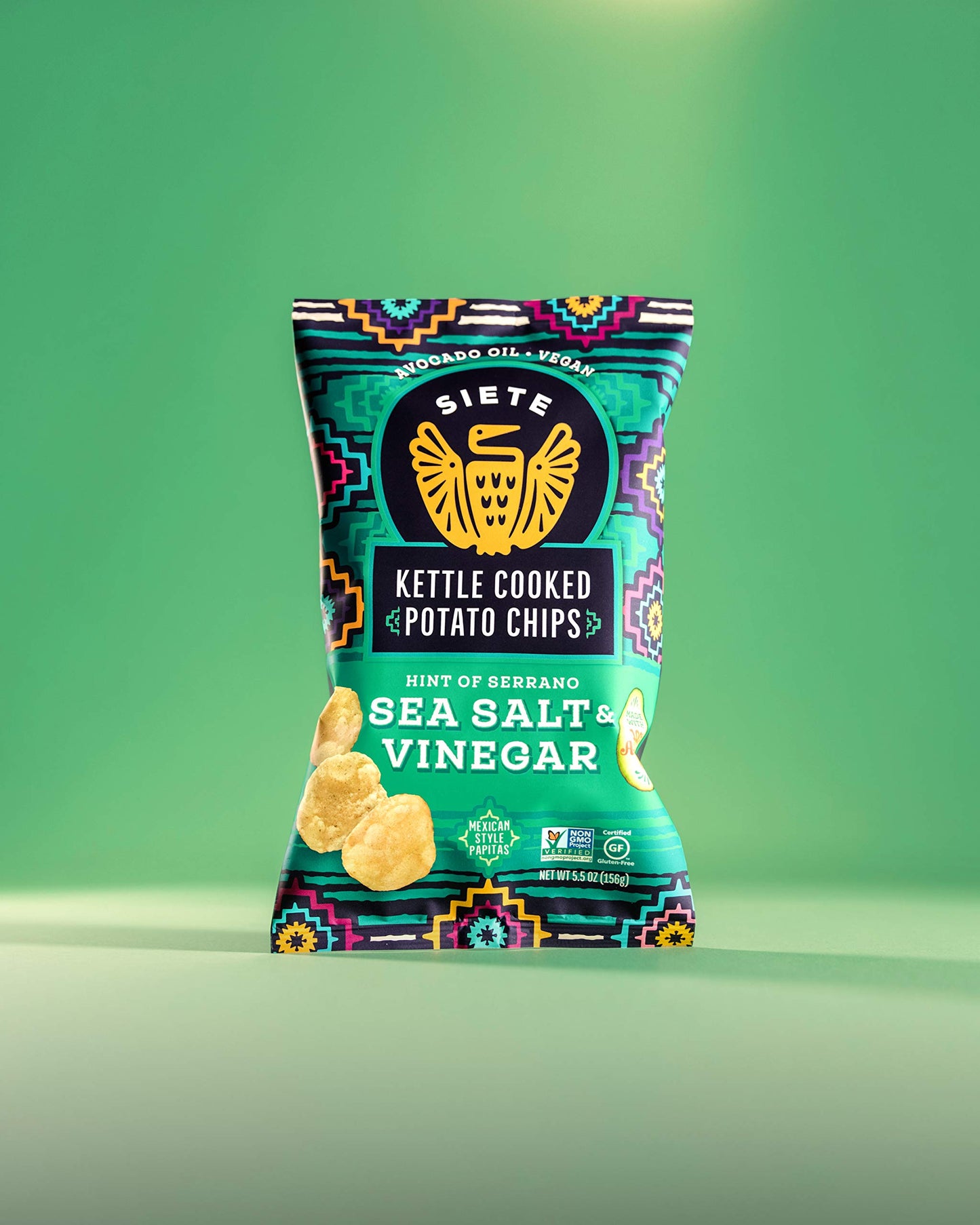 Siete Grain Free Potato Chips, Kettle Cooked, Gluten Free, Vegan, Sea Salt & Vinegar, 5.5 Ounce (Pack of 6)