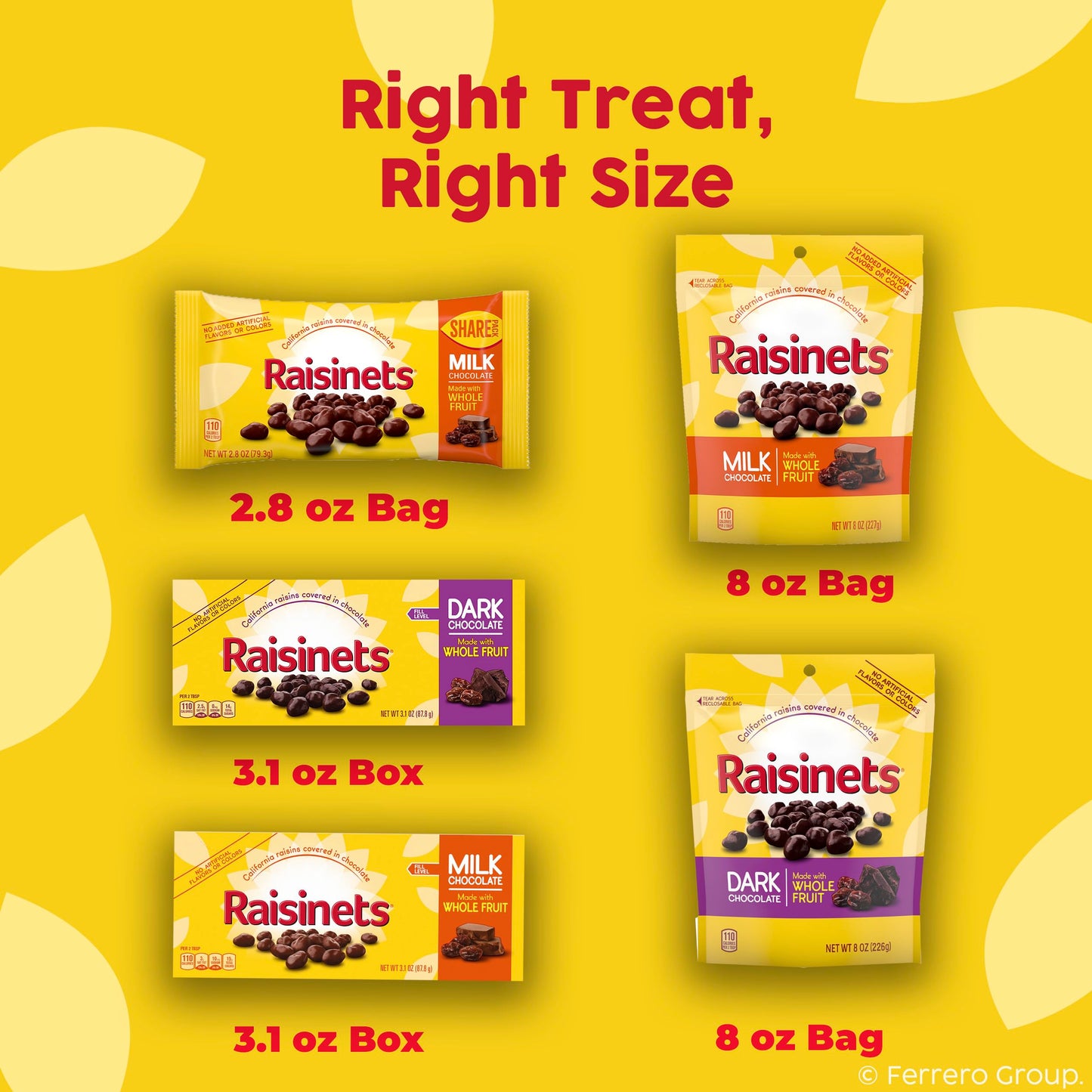 Raisinets Milk Chocolate Covered Raisins, Gluten-free California Chocolate Raisins, Resealable Bag, 8.0 oz