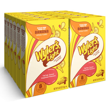 Wyler's Light Singles To Go Powder Packets, Water Drink Mix, Watertok Banana, 96 Servings, 8 Count x Pack of 12