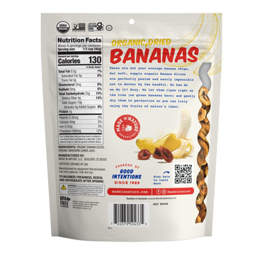 Made in Nature  Organic Dried chewy Banana Slices  Non-gMO Unsulfured Vegan Snack  12oz Bag (Pack of 1)