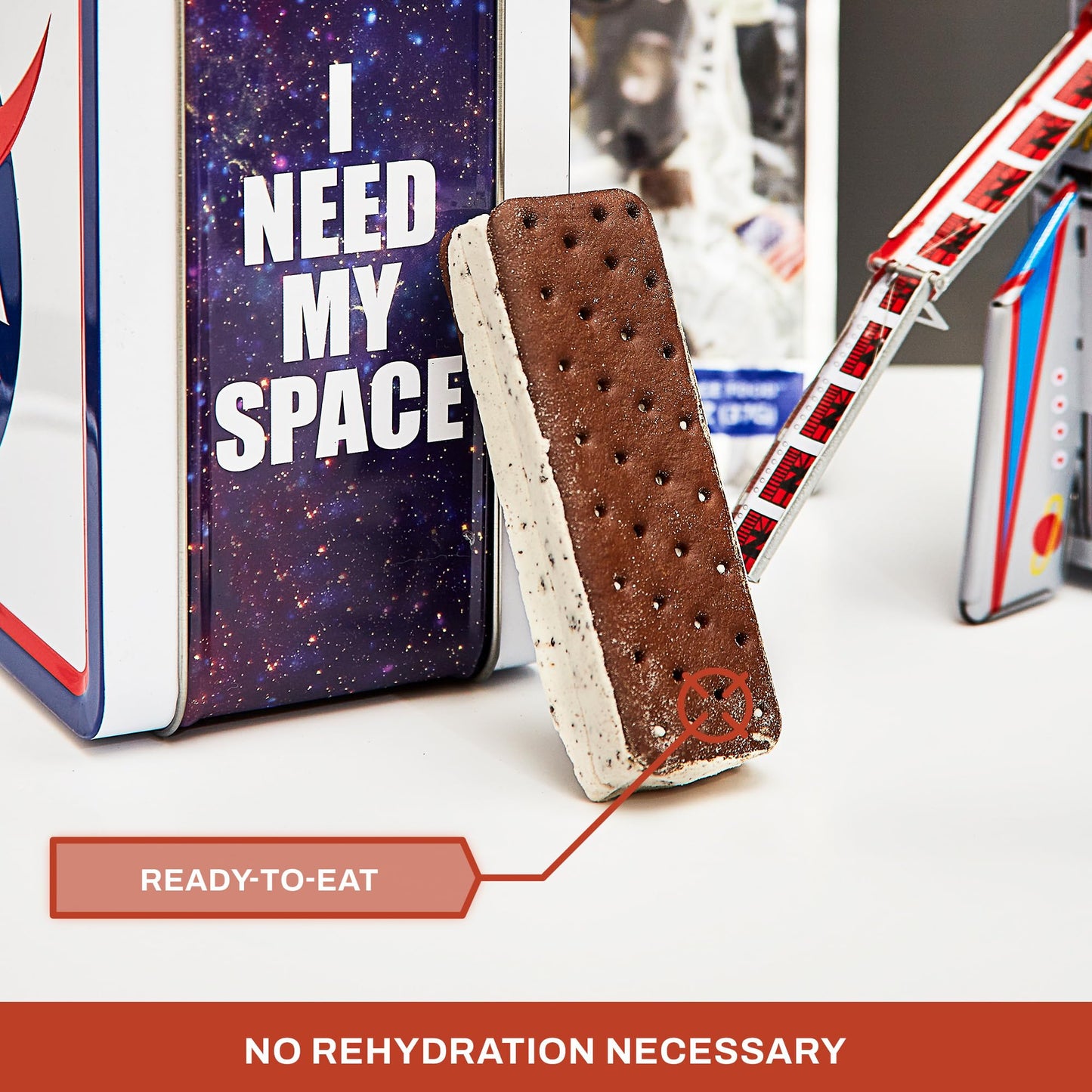 Astronaut Foods Freeze-Dried Ice Cream Sandwich, Nasa Space Dessert, Cookies & Cream, 12 Count