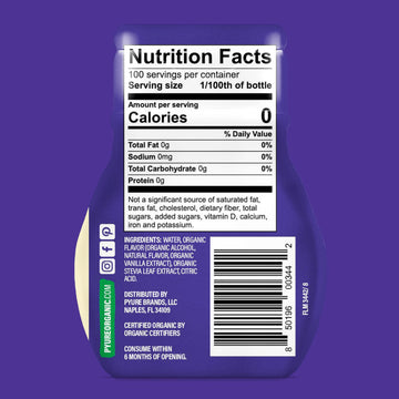 Pyure Organic Liquid Vanilla Stevia Drops | Stevia Liquid Sweetener Keto Sugar Substitutes | Zero Calorie, Zero Sugar, Zero Carb
