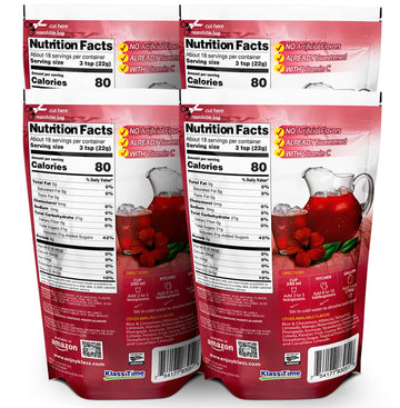 Klass Aguas Frescas |Drink Mix Hibiscus | Flavors From Natural Sources, No Artificial Flavors, With Vitamin C (Makes 7 To 9 Quarts) 14.1 Oz Family Pack (4-Pack)