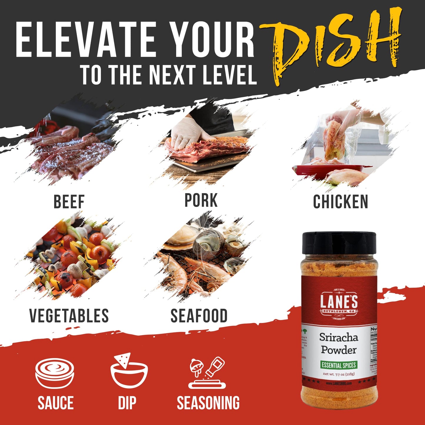 Lane'S Sriracha Seasoning Powder, All-Natural Sriracha Powder Seasonings And Spices For Cooking, Goes Well With Meat & Vegetable