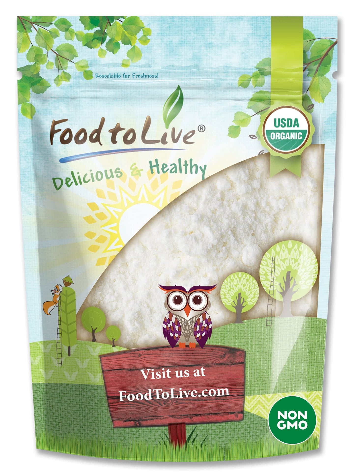 Food To Live Organic Coconut Milk Powder, 2 Pounds – Non-Gmo, Dehydrated Fresh Coconut Milk, Pure, Unsweetened, Vegan, Bulk. Dairy Free, Keto-Friendly. Plant-Based Creamer. Contains Maltodextrin