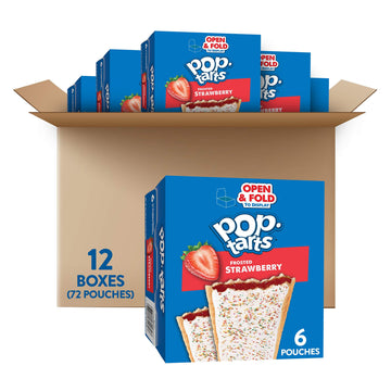 Pop-Tarts Toaster Pastries, Frosted Strawberry, 22Oz (72 Count)