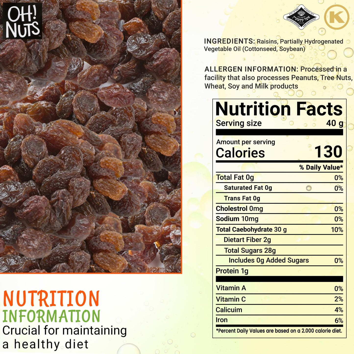 Black Raisins | 1 Lb - Dried Fruit | No Sugar Added | Dehydrated Fruit Bites | Packed In New York Zip-Seal Bag For Exceptional Freshness By Oh Nuts