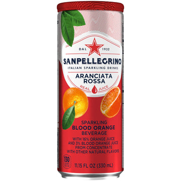 Sanpellegrino Blood Orange Italian Sparkling Drinks, 11.15 Fl Oz. Sleek Cans (24 Count)