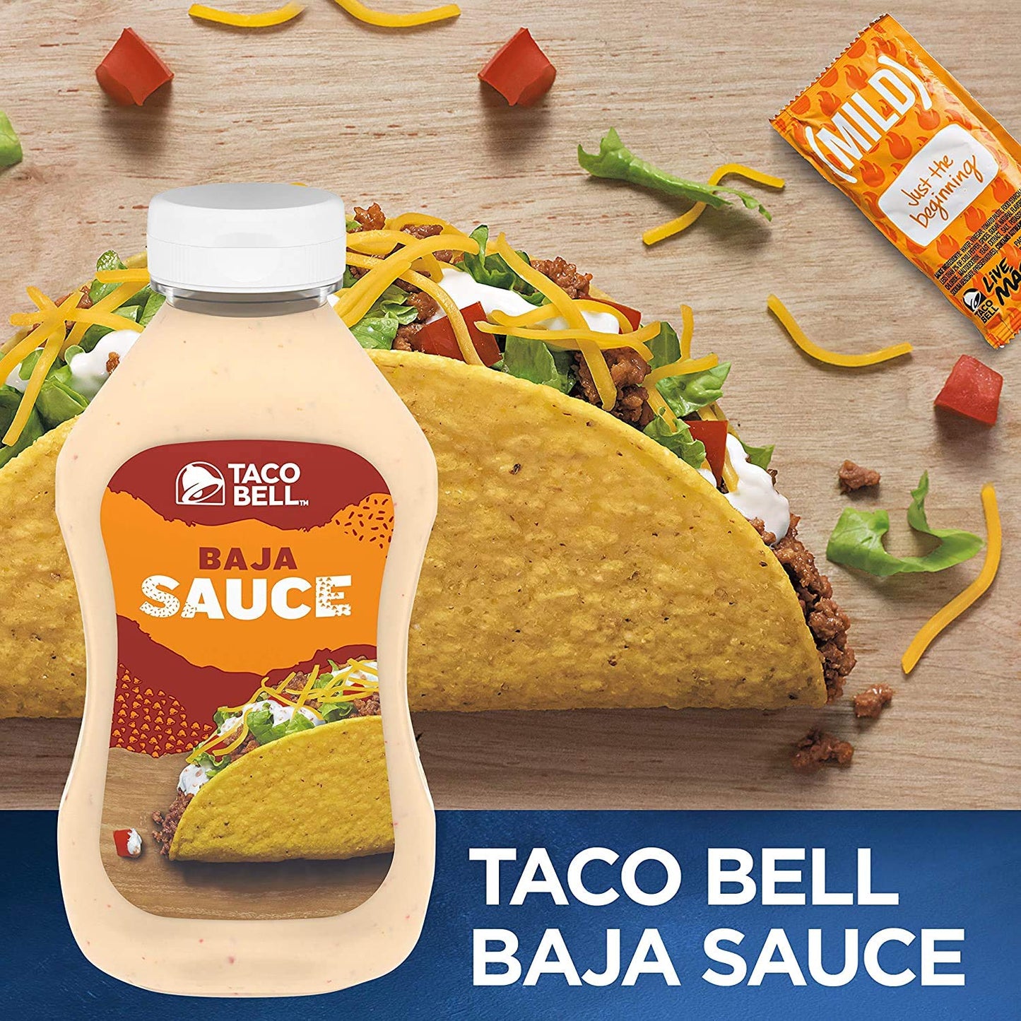 Taco Bell Baja Sauce, 11 Fl Oz - New Flavor Taco Sauce for Tacos, Nachos & More