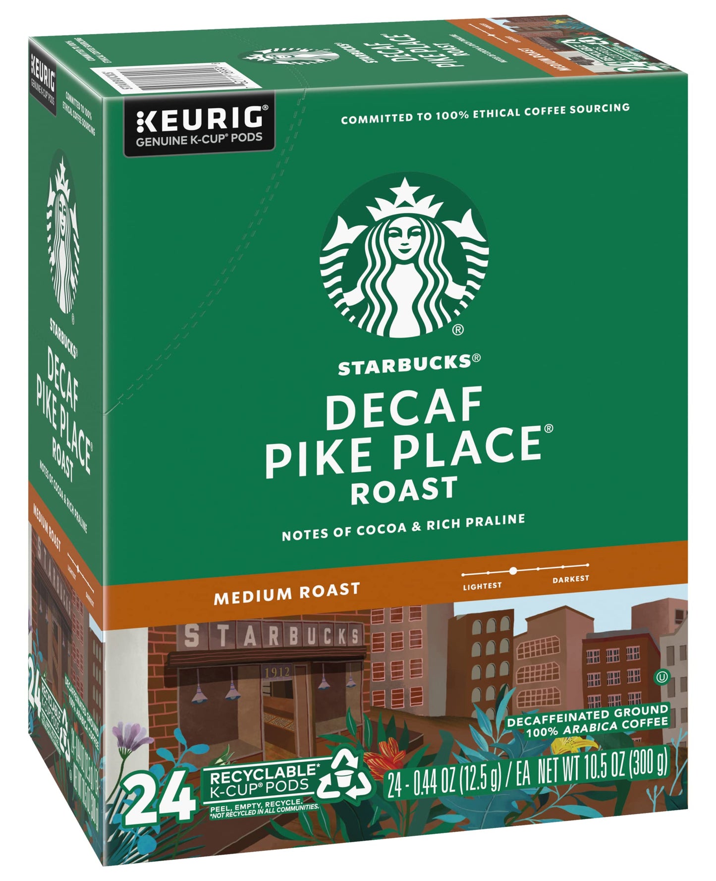 Starbucks Decaf Pike Place Roast K Cups, 72 Count (3 Boxes Of 24 K-Cups)