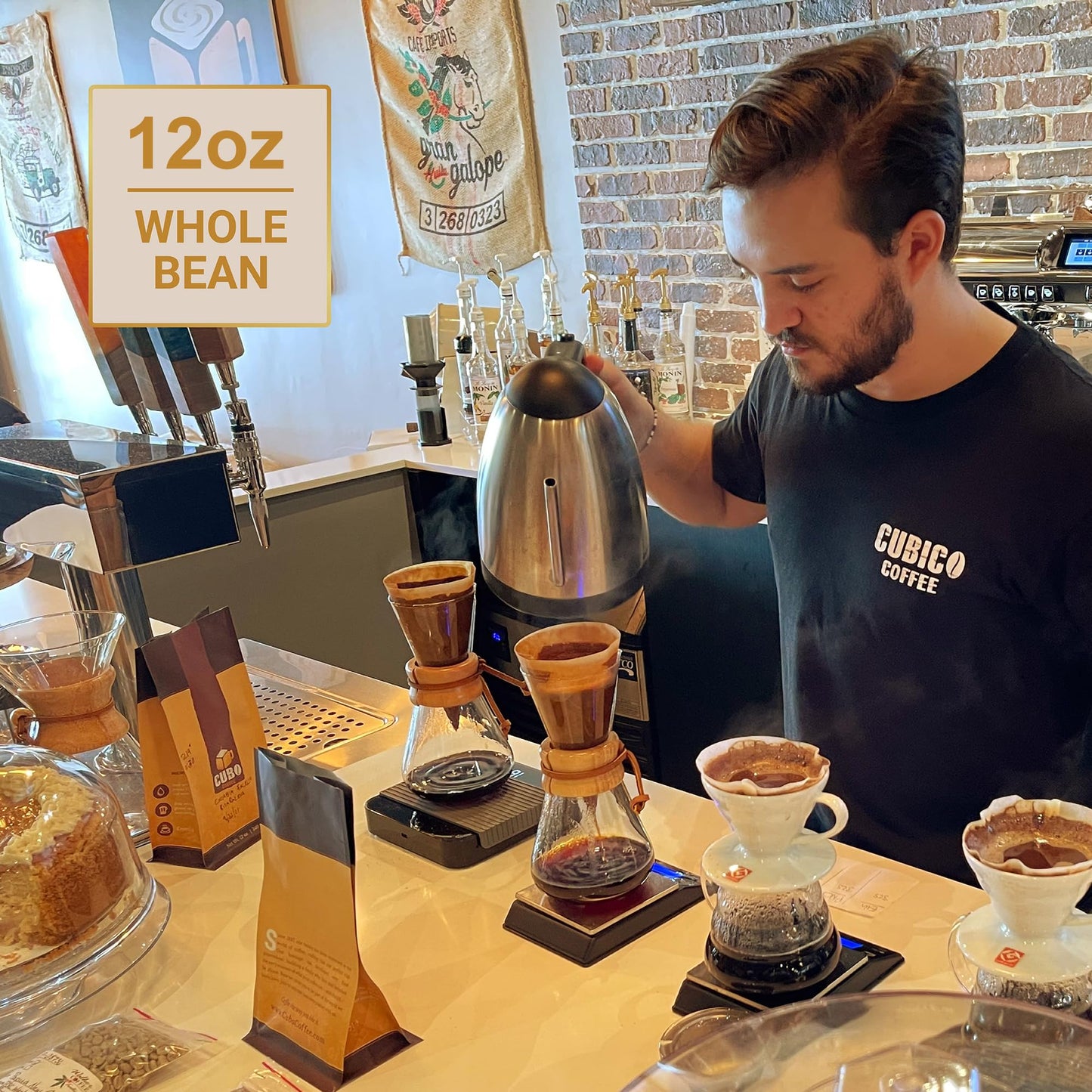 Guatemalan Coffee, Whole Bean Coffee, Premium Guatemala Antigua Single Origin Fresh Roasted Coffee Beans | Cubico Coffee | 12 Ounce Bag