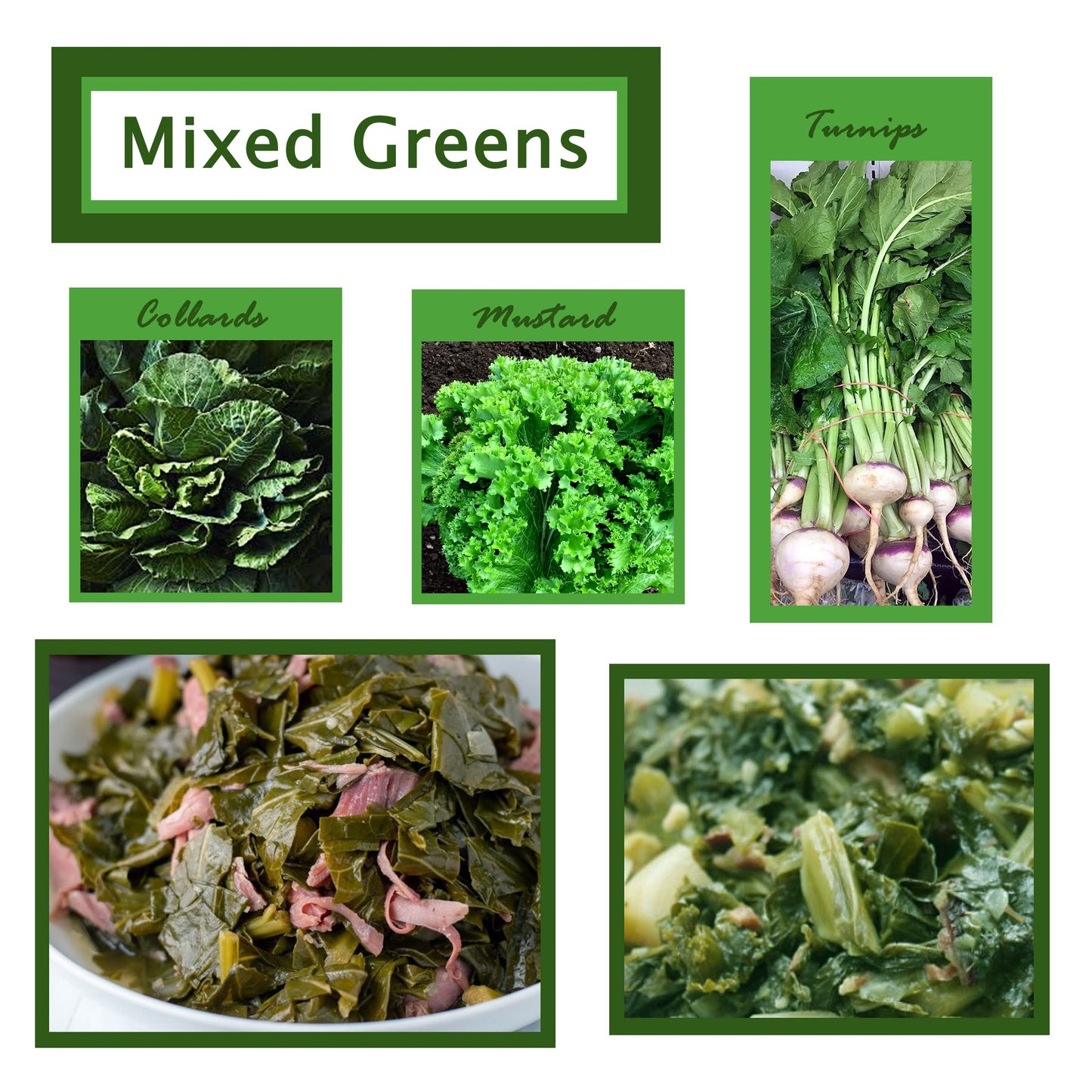 Margaret Holmes Greens Variety Pack - 27 Oz Cans, (Pack of 3) Turnips, Collards, and Mixed Greens