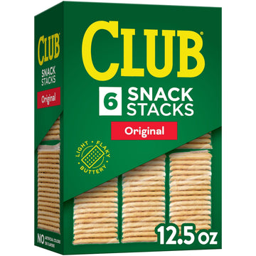 Club Snack Stacks Crackers, Lunch Snacks, Original, 12.5oz Box (6 Stacks)