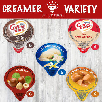 Variety Pack Creamers Liquid Creamer Singles | Gift Assortment Box | Coffee Cream | French Vanilla, Cafe Mocha, Original, Hazeln