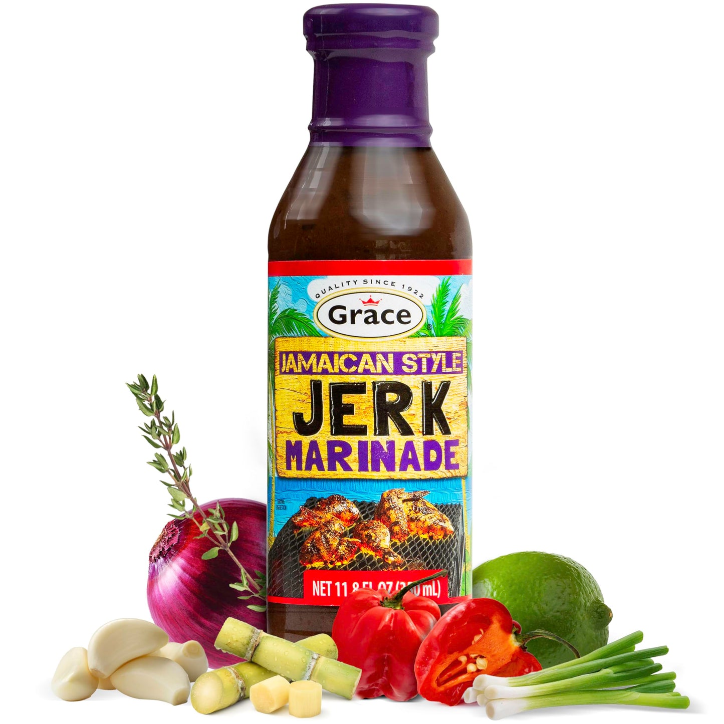 Grace Jamaican Jerk Marinade Sauce 11.8oz - Jamaican Jerk Seasoning Marinade for Jerk Chicken Marinade, Oxtail Seasoning, Fish &