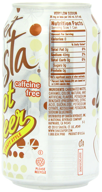 Shasta Diet Root malt-inspired Soda - 12 Fl Oz Cans, Pack of 24