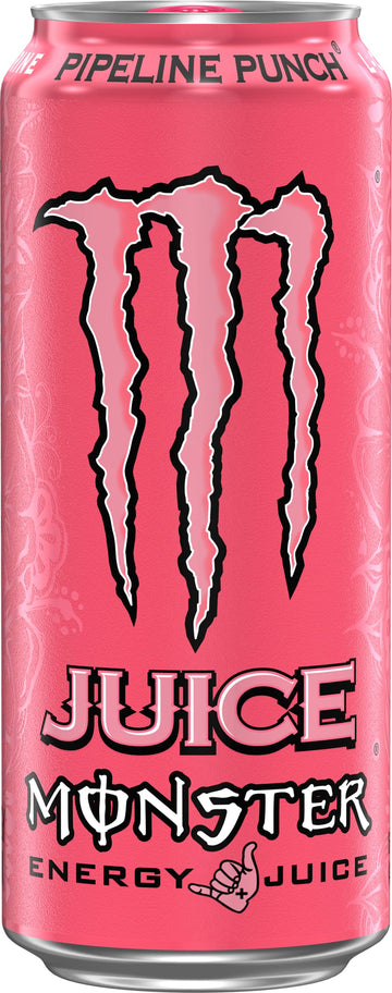 Monster Energy Juice Pipeline Punch, Energy + Juice, Energy Drink, 16 Ounce (Pack Of 15)