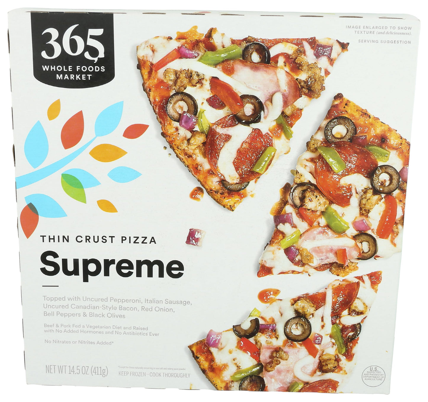 365 By Whole Foods Market, Supreme Thin Crust Pizza, 14.5 Ounce
