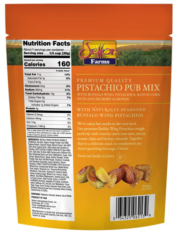 Setton Farms Pistachio Pub Mix 11 Oz. Value Bag. With Buffalo Wing Pistachios, Ranch Corn Nuts, Honey Roasted Sesame Chips And H