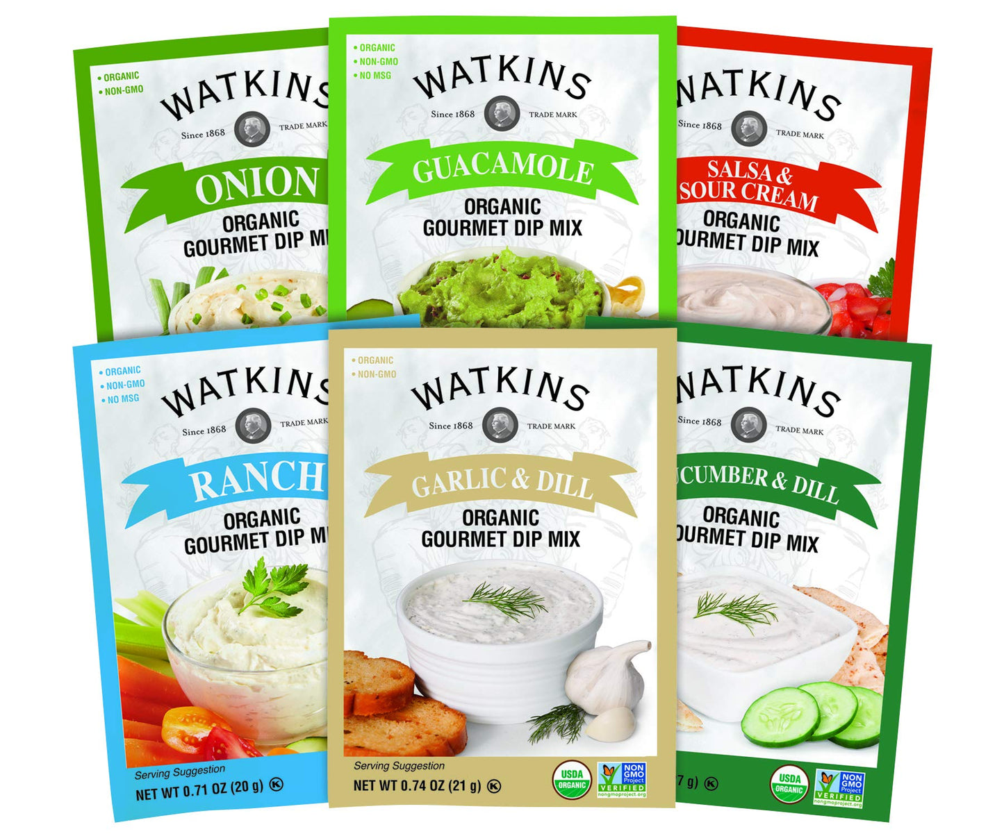 Watkins Organic Gourmet Dip Mix, Cucumber & Dill,0.95 Ounce (Pack Of 12)