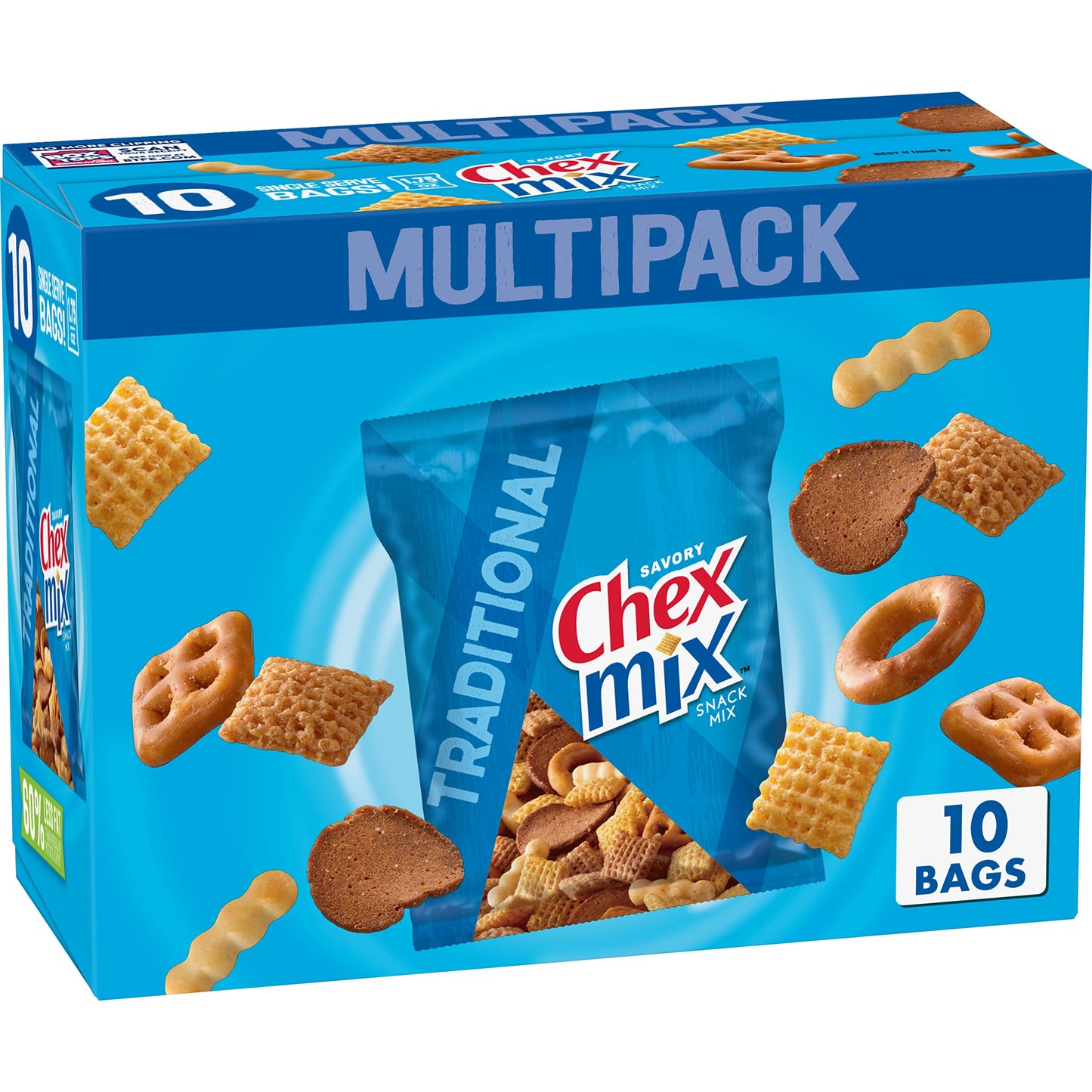 Chex Mix Traditional Savory Snack Mix, 17.5 oz (Pack of 4)