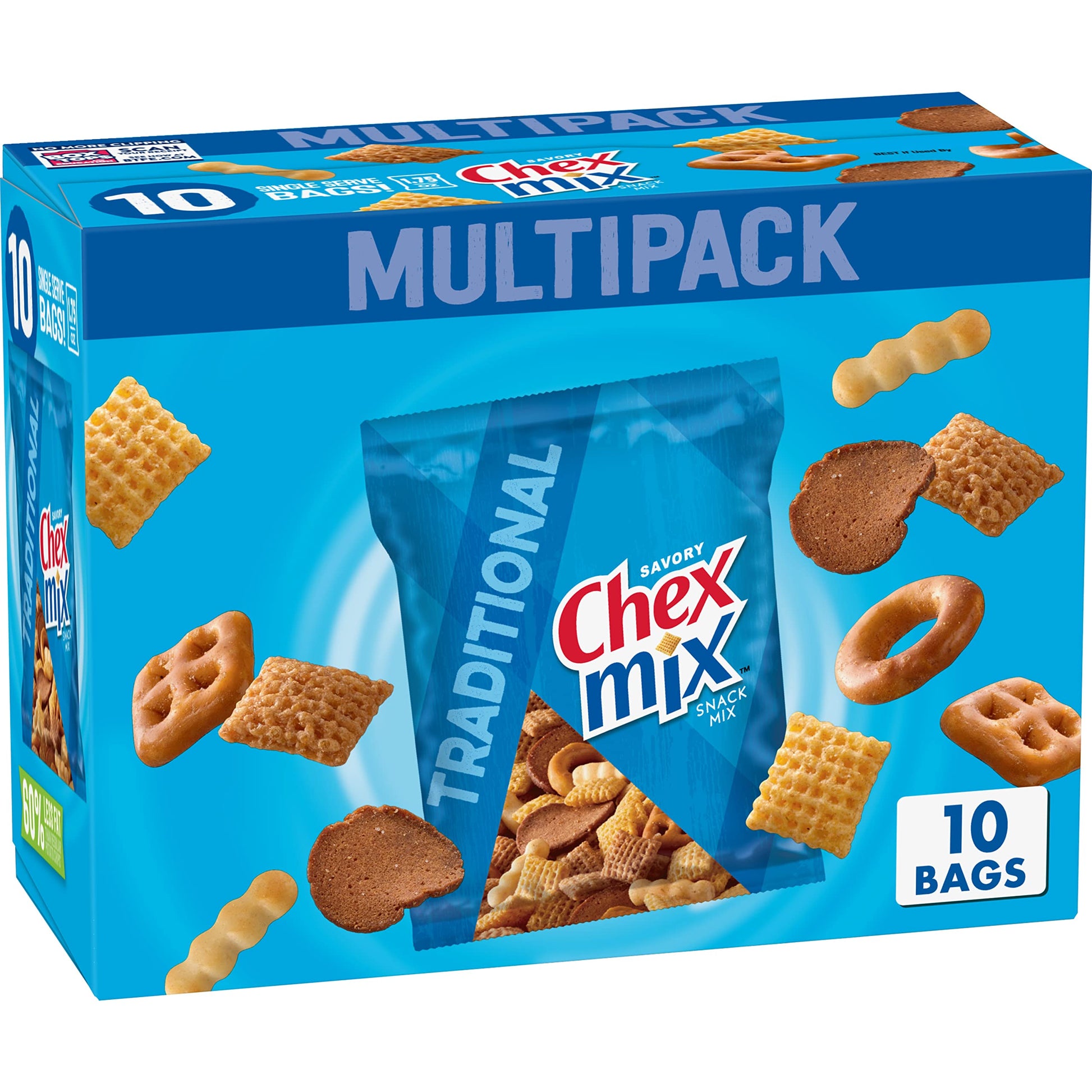Chex Mix Traditional Savory Snack Mix, 17.5 oz (Pack of 4)