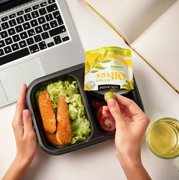 Tuscanini Italian Garlic Flavor Snack Olives, 1 Oz (10 Pack) Convenient Pitted Olive Pouches For Snacking | No Oil | Gluten Free