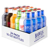 Bawls Guarana Drink Variety Pack, Caffeinated Soda, 10oz Glass Bottles, 24 Pack, Red/Brown
