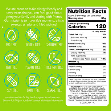 Yumearth Organic Sour Giggles Chewy Candy, Pack Of 6 (5 Oz) - Allergy Friendly, Non Gmo, Gluten Free, Vegan