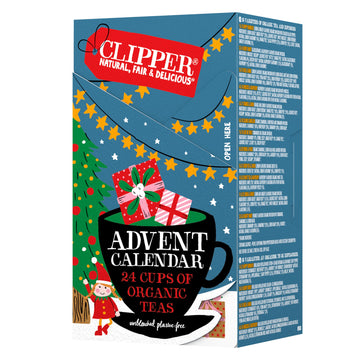 Clipper Tea, Christmas Advent Holiday Tea Calendar, 12 Natural Organic Flavors, Fairtrade, Organic & Plant-Based, British Tea, 1 Variety Pack, 24 Individual Unbleached Tea Bags