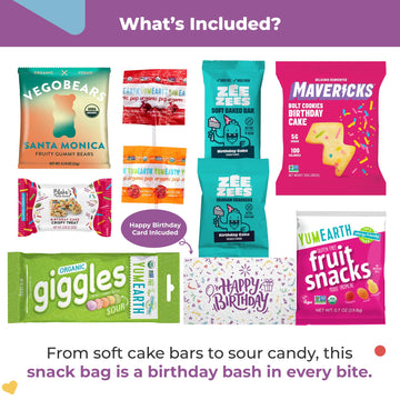 BUNNY · JAMES · Birthday Snacks Bag – Cake-Flavored & Candy Variety Pack for Kids, Teens & mature-themeds