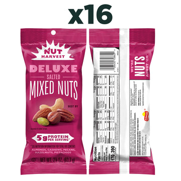 Nut Harvest Deluxe Mixed Nuts, 2.25 Ounce (Pack Of 16)