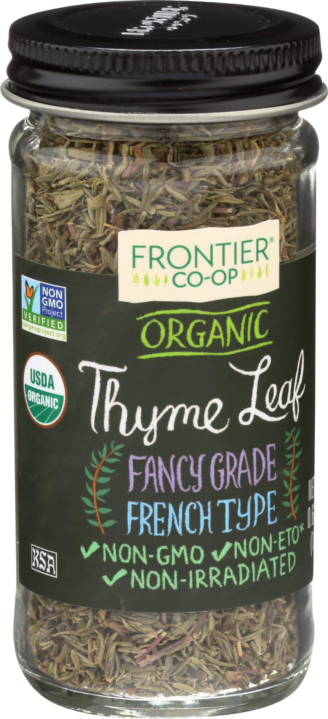 Frontier Natural Thyme Leaf Whole Organic, 0.63 ounces (Pack of 6)