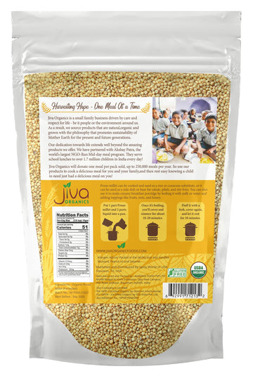 Jiva Organics Proso Millet 2 Lb Bag | Whole Grain, Gluten-Free & Organic | High Protein & Fiber-Rich Superfood For Indian Cookin
