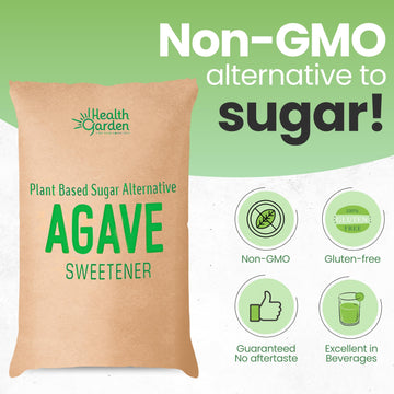 Health Garden Blue Agave Sweetener Crystals - Organic - Non-GMO - Low Glycemic Powder - Kosher - Keto Friendly - 25KG