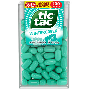 Tic Tac Wintergreen Breath Mints, 12 Count, On-The-Go Refreshment, Stocking Stuffers, 1.7 Oz Each