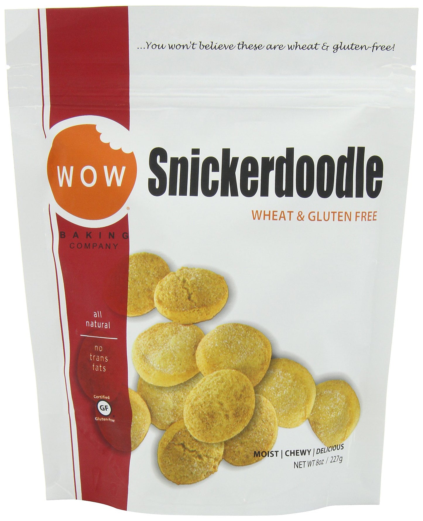 WOW BAKING COMPANY Cookies, Snickerdoodle, 8-Ounce (Pack of 6)