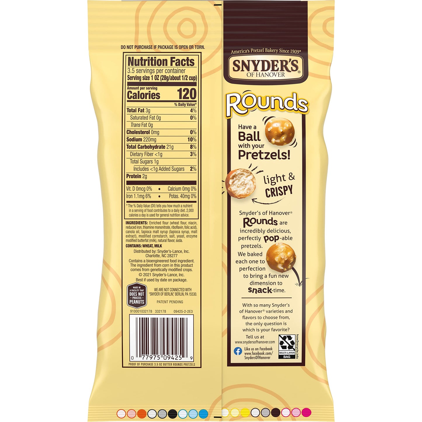 Snyders Of Hanover Pretzels, Butter Rounds, 35 Oz