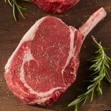 Premium French-Cut Bone-In Ribeye Steak, 8 Pieces, 22 Oz Each - Wet Aged For Perfection With Included Cooking Instructions - A C