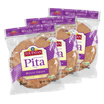 Toufayan Multi Grain Pita Bread (3 Pack, 18 Pitas Total)