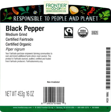 FRONTIER HERB PEPPER BLK MED GRIND 12-1