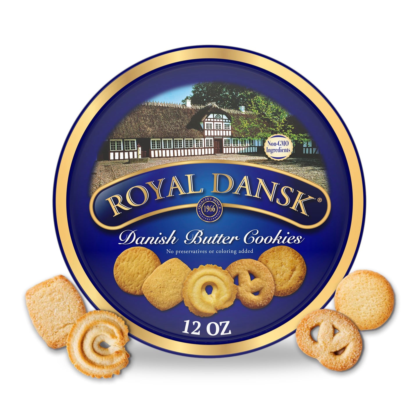 Royal Dansk Danish Butter Cookies, enhanced Assorted Cookies in Gift Tin, Great for Sharing and Gifting, 12 oz