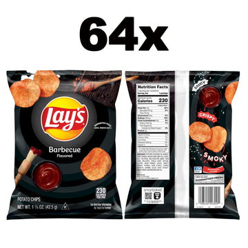 Lay'S Potato Chips, Barbecue, 1.5 Ounce (Pack Of 64)