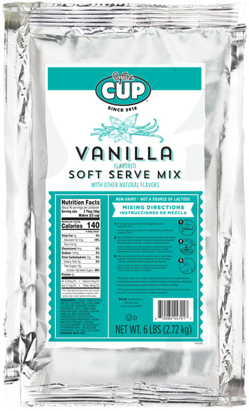 By The Cup Non-Dairy Vanilla Soft Serve Mix, 6 Lb (Pack Of 2)