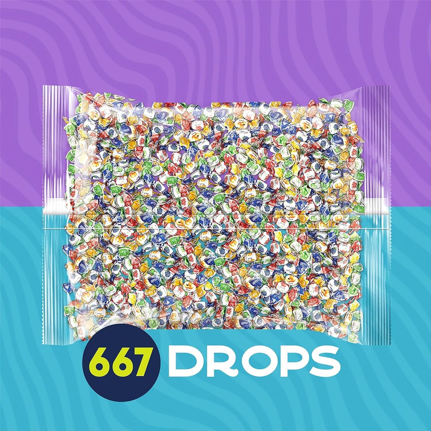 Colombina Delicate Fruit Drops 4 Assorted Fruit Candy Flavors Individually Wrapped Ideal for Easter Halloween and Christmas 2.2lbs (Pack of 1)