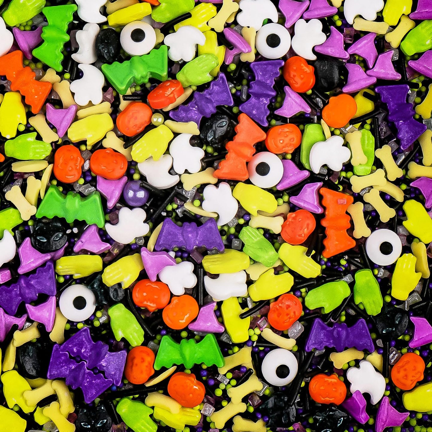 Halloween Sprinkles Candy Eyes Pumpkin Bat Hand Ghost Sprinkles 130G/4.6Oz Sprinkle Mix For Cake Decorating Cookie Decorations Cupcake Topper Chocolate Desserts Ice Cream Topping