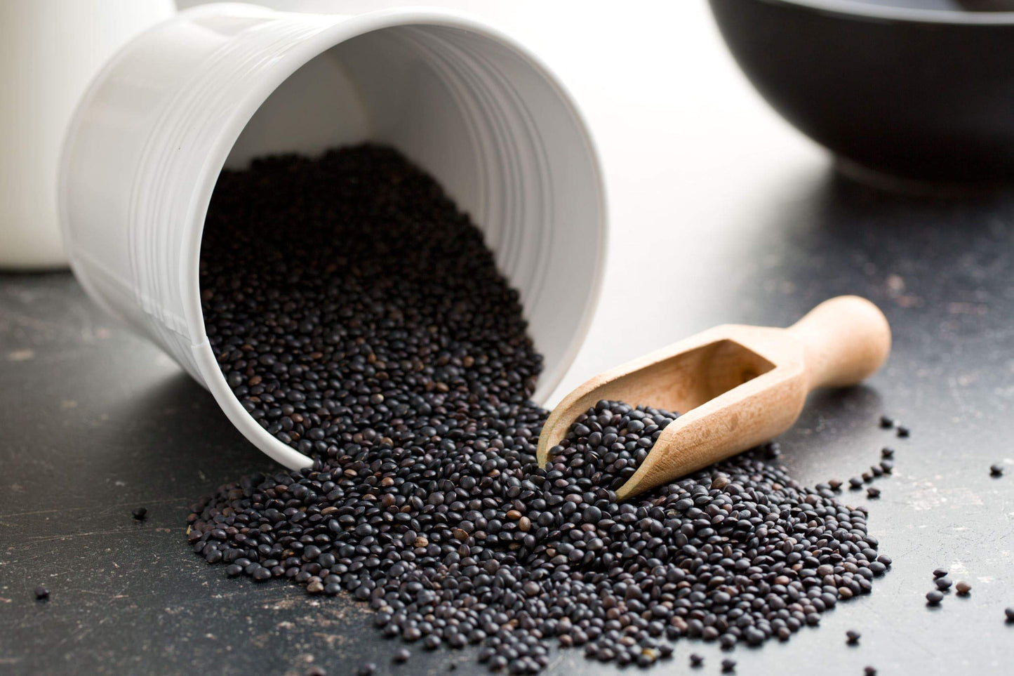 Organic Black Lentils, 8 Ounces - Non-Gmo, Whole Dry Pulses, Raw, Sproutable, Kosher, Vegan, Bulk Legumes, Black Masoor Daal. Rich In Thiamin, Folate, Protein. Great For Stews, Curries, Tacos, Soups.